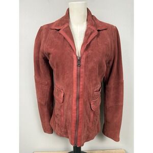 Vintage The Territory Ahead Red Suede Leather Jacket XS‎ Boho Western Retro Y2K